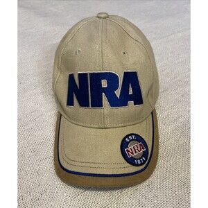 NRA Strapback Hat Sewn On Letters Very Good Shape++ Authentic NRA Gear EST. 1873